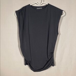 ABERCROMBIE AND FITCH WOMENS MODAL RUCHED BLOUSE GRAY MEDIUM